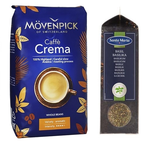 Кофе зерно и Santa Maria базилик Кофе зерно и Santa Maria базилик